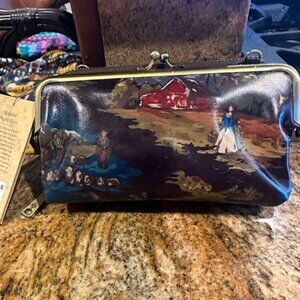 NWT Patricia Nash Leather Montana Prairie Skies Missoula Chocolate Crossbody